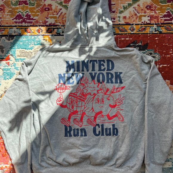 MINTED NEW YORK OG CAFE SCENE HOODIE HEATHER GRAY UNISEX L (FRENCH TERRY COTTON) - Picture 2 of 5